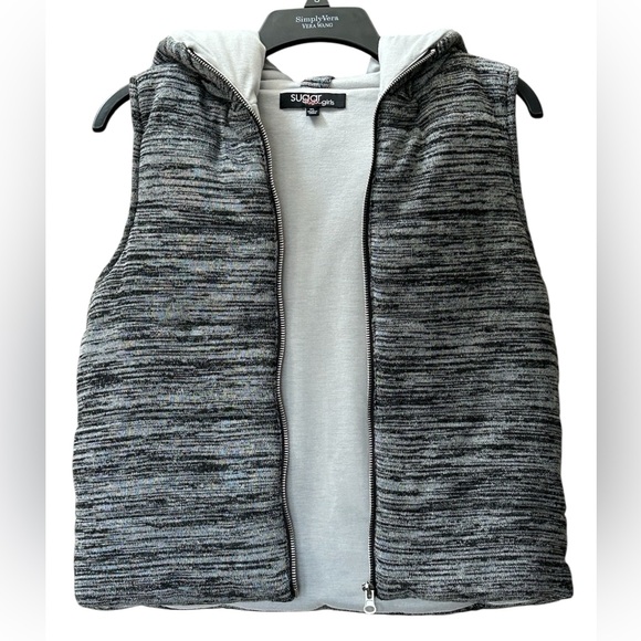 Sugar Rush Puffy Full Zip Hooded Vest Size XL Girls - Picture 2 of 11